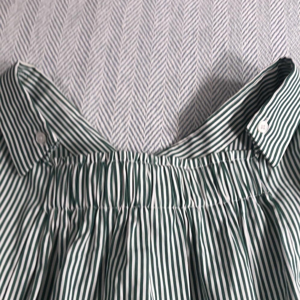 STORETS NWOT  Pit to Pit 21 1/2"  Button Down green white pinstripes tie cuffs - Picture 16 of 16